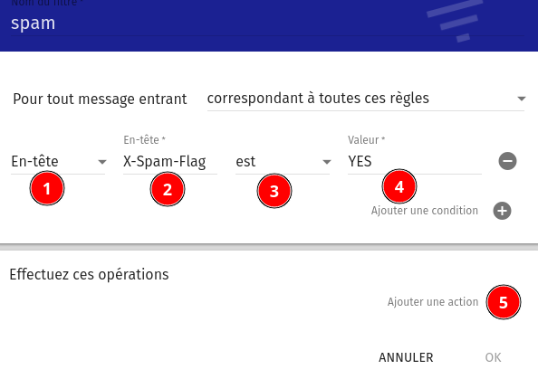 En-Tête X-Spam-Flag est YES