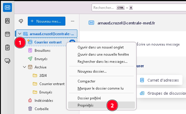 Réparer Thunderbird - capture 1