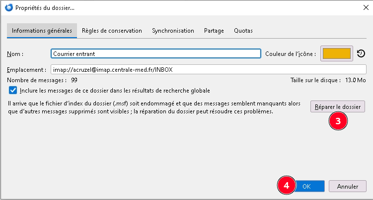 Réparer Thunderbird - Capture 2